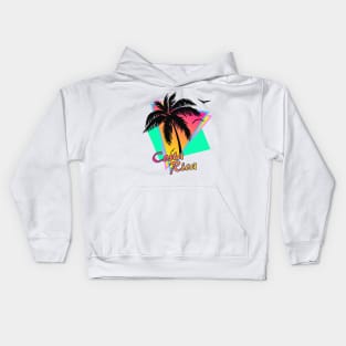 Costa Rica Cool 80s Sunset Kids Hoodie